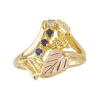 Black Hills Gold Mother's Ring   3 stones   G917 Jewelry