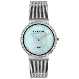 Skagen Women's 644LSSI Crystal Accented Mesh Stainless Steel Watch Skagen Watches