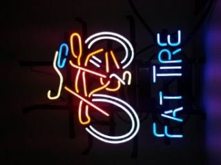 Bicycle Fat Tire Handcrafted Realglass Tube Neon Light Sign    