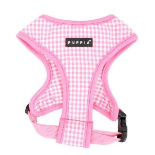 Authentic Puppia Baby Checkered Harness A, Pink, Medium  Pet Harnesses 