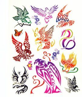 BT0067 Colorful Eagle Snake, Temporary Tattoos, Washable & Safe For Kids  Body Paint Makeup  Beauty