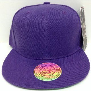 Purple Blank Snapback Hat Cap Plain Solid  Sports Fan Baseball Caps  Sports & Outdoors