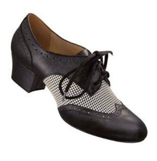 Aris Allen Women's Houndstooth Spectator Oxford Wingtip Swing Shoes Shoes