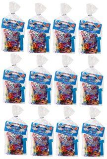 Lot of 12 Party Favor Goody Bags [Mini Loom Bracelet Maker, 600 Multi Color Bands & 5 S Clips] Toys & Games