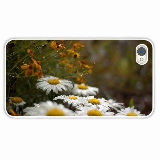 Custom Designer Apple 4 4S Macro Chamomile Field Grass Drop Of Innervation Present White Case Cover For Women Cell Phones & Accessories
