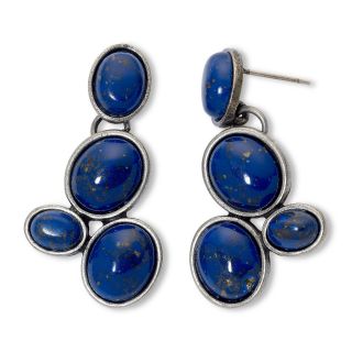 Aris by Treska Dark Blue Drop Earrings