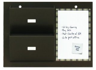 Krooom SoHo Collection Recycled Dry Erase File Holder with 2 Wall Pockets (K 631/brs)  Hanging Wall Files 