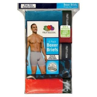 Fruit of the Loom Mens 5 Pack Ringer Style Boxer Briefs   XL