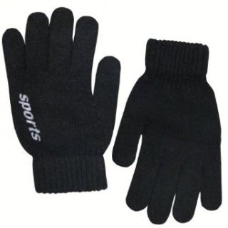 Men's Solid Color Knitted Wool Acrylic Polyester Spandex Gloves   Black at  Men�s Clothing store Cold Weather Gloves