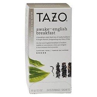 Tazo Awake   English Breakfast Tea (24 Enveloped Tagged Tea Bags) Case of 6  Grocery & Gourmet Food