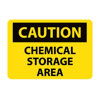 Nmc Osha Compliant Vinyl Caution Signs   14X10   Caution Chemical Storage Area