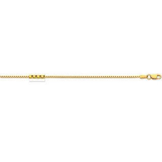 14K 16" Yellow Gold 1.1mm Polish Classic Box Chain With Lobster Clasp Chain Necklaces Jewelry