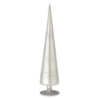 MARTHA STEWART MarthaHoliday Arctic 15 Cone with Snowflakes Glass Christmas