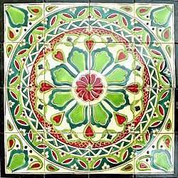 Hand painted Mosaic Ceramic Tiles (set Of 16)