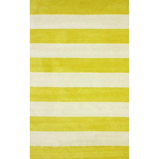Nuloom Hand tufted Wide Stripes Yellow New Zealand Wool Rug (5 X 8)