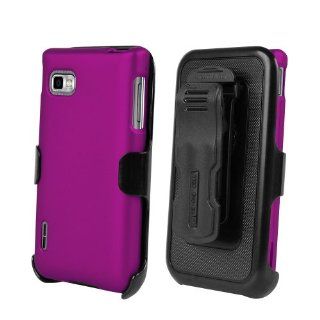 LG Optimus F3 P659/MS659 Kombo Protex Purple Rubber Feel Cell Phones & Accessories