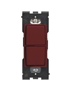 Leviton Renu Single Pole Combination Switch RE634 DG, 15A 120/277VAC, in Deep Garnet   Wall Light Switches  