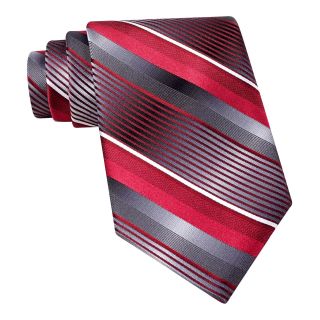Van Heusen Chamber Stripe Silk Tie, Red, Mens