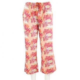 Leisureland Women's Knit Pajama Lounge Capri Pants Palm Design Small