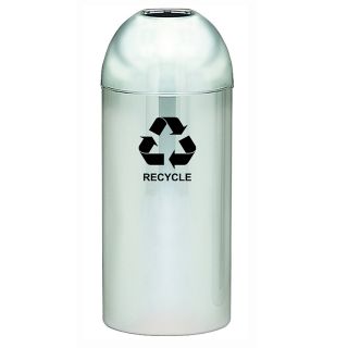 Witt Recycling Containers With Stainless Steel Base   Dome Top   Blue   Blue