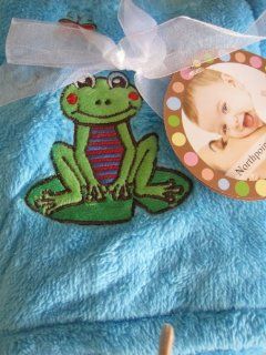 Northpoint Soft Blue Frog Blanket  Nursery Blankets  Baby