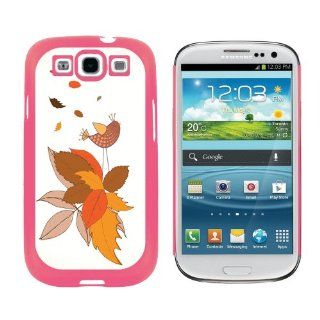 Fall Changing Leaves and Singing Bird   Snap On Hard Protective Case for Samsung Galaxy S3   Pink Cell Phones & Accessories