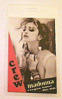 1985 Madonna Laminated Backstage Pass Like a Virgin World Tour Crew Entertainment Collectibles