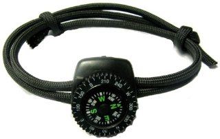 Black Survival Military Grade 550 Paracord 4mm Adjustable Double Knotted Cord Compass Bracelet Jewelry