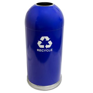 Witt Recycling Containers With Stainless Steel Base   Dome Top   Silver   Silver