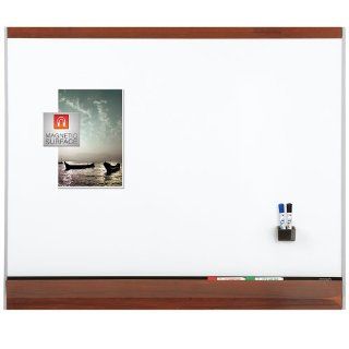 Quartet 96 x 48 Inches Porcelain White Board, White/Mahogany (85264)  Dry Erase Boards 