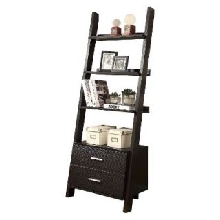 Book case Monarch Specialties Ladder Bookcase with Drawers   Brown
