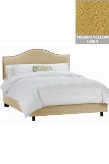 Custom Concord Upholstered Bed   queen, French Yellow Linen   Bathroom Furniture Sets