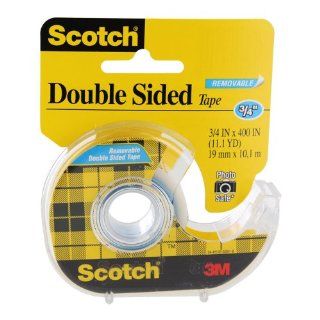 667 Double Sided Removable Office Tape and Dispenser, 3/4" x 400" Electronics