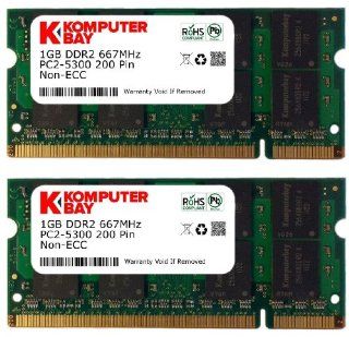 Komputerbay 2GB 2X 1GB DDR2 667MHz PC2 5300 PC2 5400 DDR2 667 (200 PIN) SODIMM Laptop Memory Computers & Accessories
