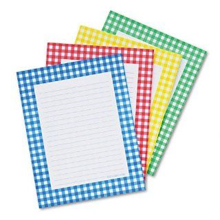Carson Dellosa Publishing Notepad Set, Gingham Border, Ruled, 4 x 6, WE, Four 50 Sheet Sets  Memo Paper Pads 