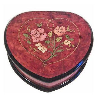 Italian Inlaid Heart Music/Jewelry Box   Sorrento Music Boxes