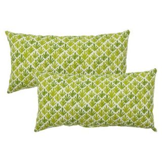 Threshold 2 Piece Outdoor Lumbar Pillow Set   Green Frond