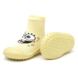 Skidders Nickelodeon Spongebob Squarepants Yellow Kids Slip Resistant Indoor/Outdoor Slip On Hybrid Shoes with Socks First Walkers Shoes Shoes