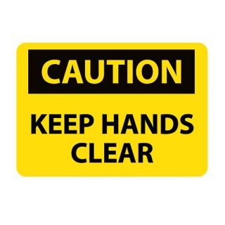 Nmc Osha Compliant Vinyl Caution Signs   14X10   Caution Keep Hands Clear