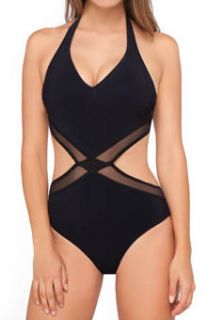 Profile by Gottex 4172042 Martini V Neck Cut Out One Piece Swimsuit