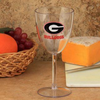 NCAA Georgia Bulldogs 10oz. Plastic Wine Glass   Ornament Hanging Stands