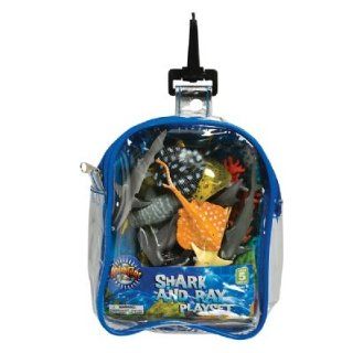 Shark and Stingray Playset 12 Piece Toy set in Clip Bag for Play on the GO Toys & Games