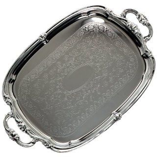 Carlisle 608919 Carbon Steel Celebration Oval Tray w/Integral Handles, 20.88" x 13.50" (Case of 12)