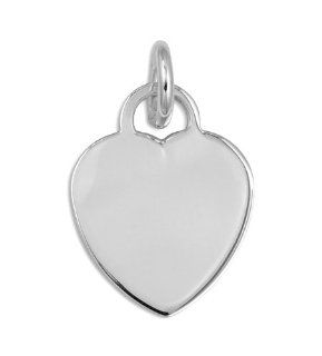 Solid 925 Sterling Silver Plain Heart Pendant Necklace Jewelry