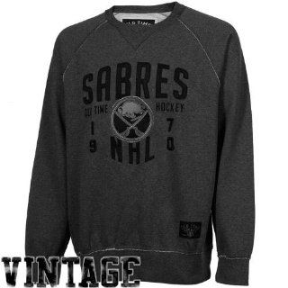 Old Time Hockey Buffalo Sabres Baxter Crew Sweatshirt   Charcoal  Sports & Outdoors