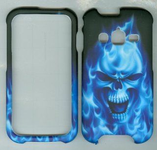 Blue Skull Samsung Galaxy Rugby Pro I547 (At&t) Cases Cover Hard Case Snap on Cell Phones & Accessories