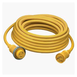 Hubbell Wiring Systems HBL61CM53 Twist Lock Vinyl Jacketed Shore Power Cable Set, #6 AWG, 2 Pole, 3 Wire, 50 Amps, 125V, 50' Length, Yellow