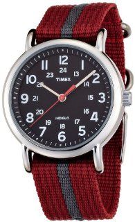 Timex T2N653 Mens Indiglo WEEKENDER Red Grey Watch at  Men's Watch store.