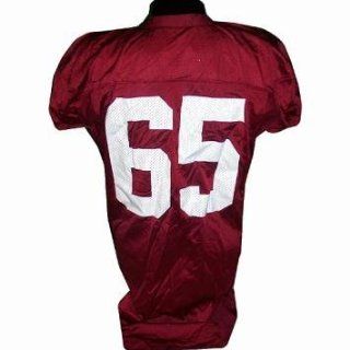 #65 Alabama Game Used Maroon Football Jersey (Name Removed) (Size 52)   Footballs  Sports & Outdoors