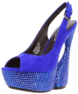 Pleaser Women's Swan 654DM/RYBLS Platform Sandal Royal Blue Heels Shoes